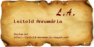 Leitold Annamária névjegykártya